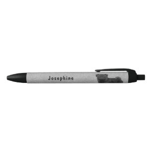 Black Pug Cute Cartoon Dog With Custom Name Blue Ink Pen