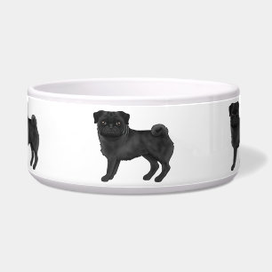Black Pug Dog Breed Mops Illustrated Cartoon Dogs