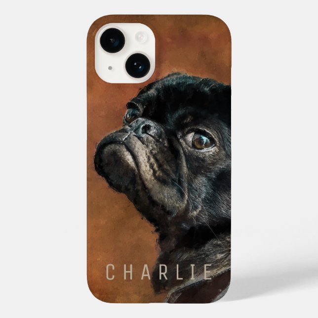 Black Pug Dog Case-Mate iPhone Case (Back)