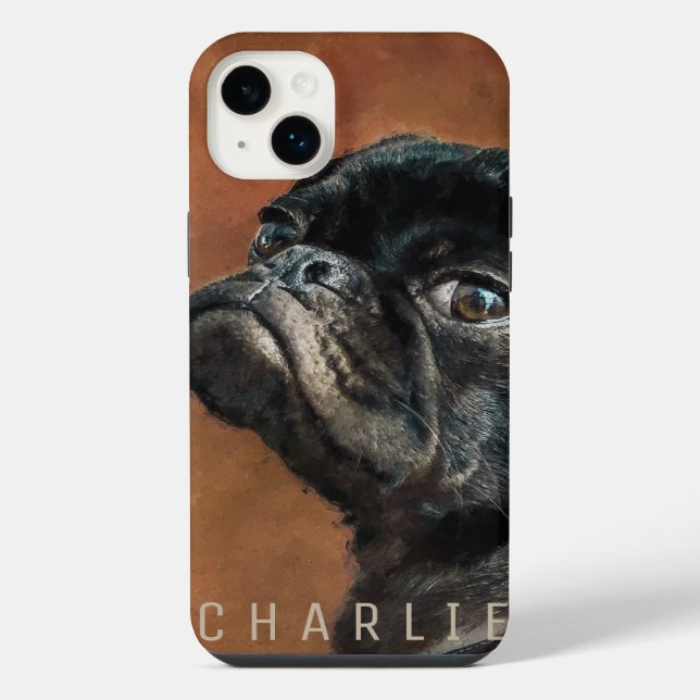 Black Pug Dog iPhone Case (Back)
