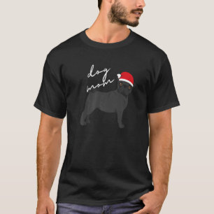 Black Pug Dog Mom Christmas T-Shirt