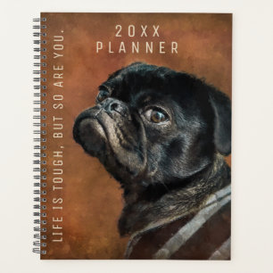 Black Pug Dog Motivational Planner