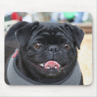 Black Pug Dog Mousepad