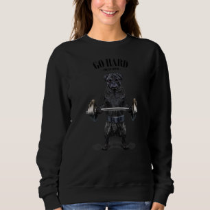 Black Pug Dog Muscle Training Weightlifting Fitnes Sweatshirt