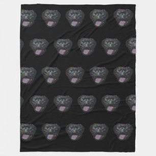 Black Pug  Fleece Blanket