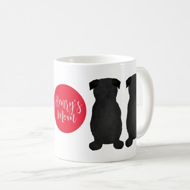 Black Pug Gift for Mom Coffee Mug (Front Right)