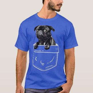 Black Pug In Pocket - Cute Dog Lover Gift (1) T-Shirt