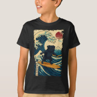 Black Pug Japanese Kanagawa Wave Surfing Japan Mom
