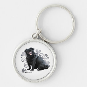 Black Pug Keychain