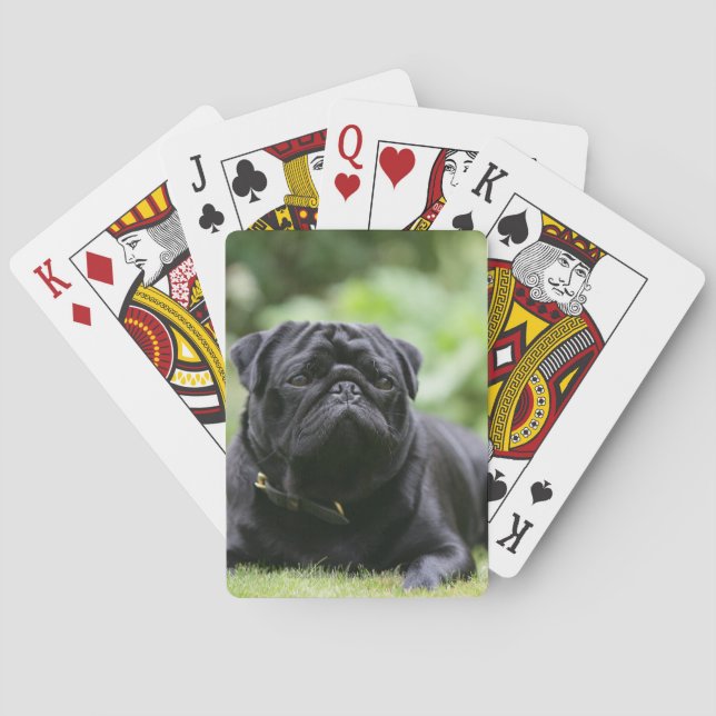Black Pug Laying Down Playing Cards (Back)