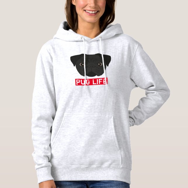Black Pug Life Hoodie (Front)