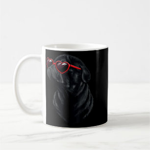 Black Pug Mama Mom Valentine Coffee Mug