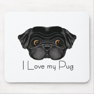 Black Pug Mouse Pad