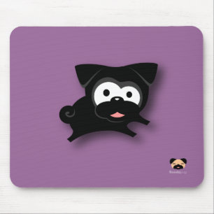 Black Pug Mousepad (purple)