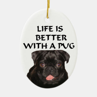black pug ornament