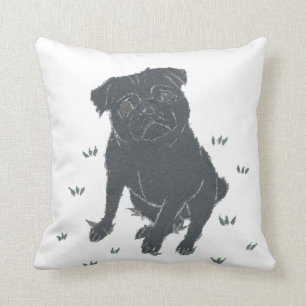 Black Pug Pillow