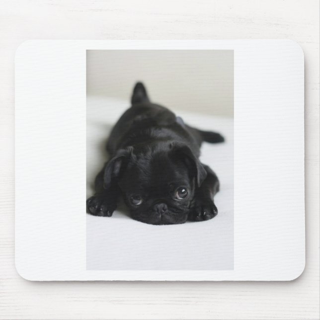 Black Pug Puppy Mouse Pad (Front)