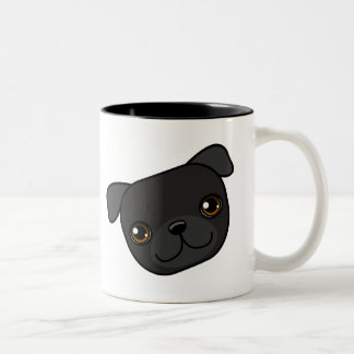Black Pug Two-Tone Coffee Mug