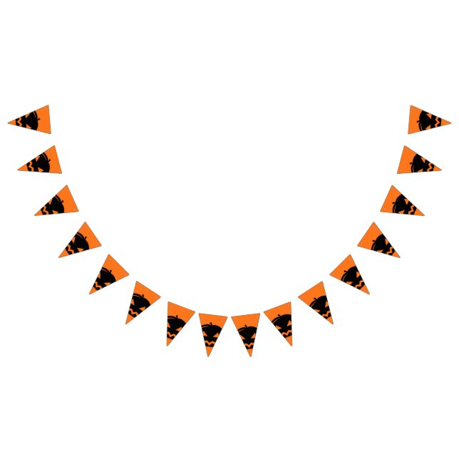 Black pumpkin bunting flags (All)
