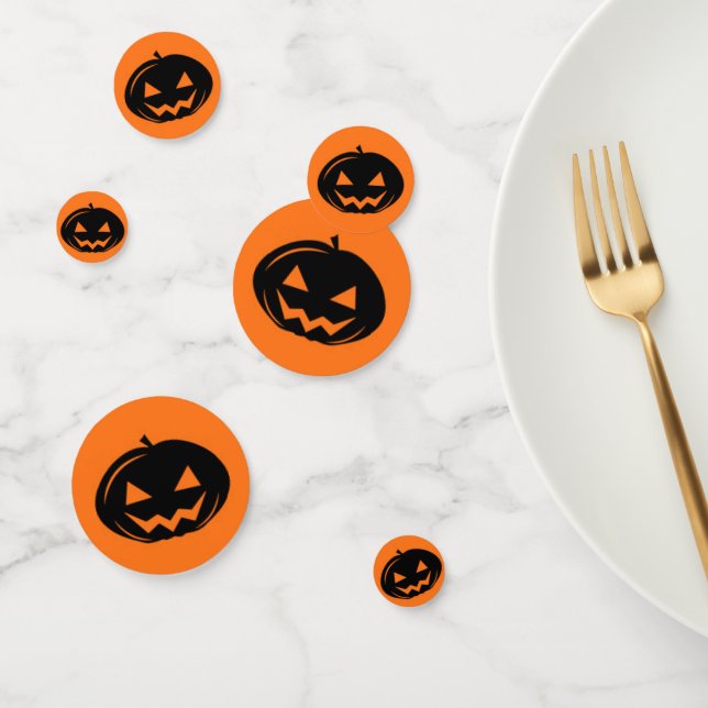 Black pumpkin confetti (Group)