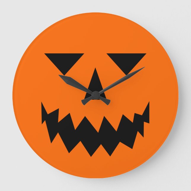 Black Pumpkin Face Clock (Front)