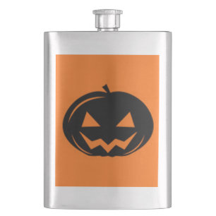 Black pumpkin hip flask