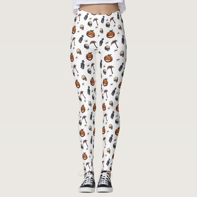 🖤 Black Pumpkin King Kid Leggings 🎃 (Front)