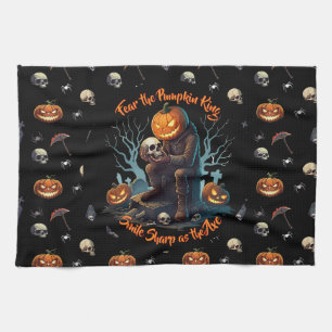 🖤 Black Pumpkin King Kitchen Towel 🎃