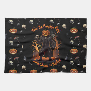 🖤 Black Pumpkin King Kitchen Towel 🎃