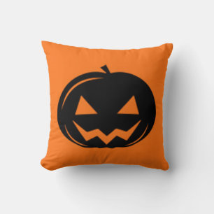 Black Pumpkin Throw Pillow