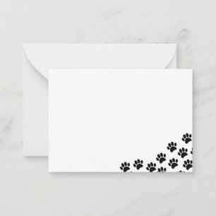 Black Puppy Paw Prints Card