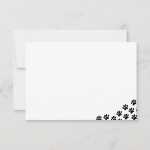 Black Puppy Paw Prints  Card