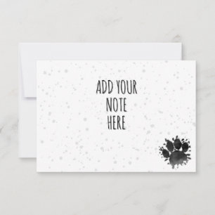 Black Puppy Paw Prints Dog Lover Custom Watercolor Card