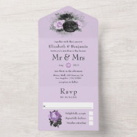 Black Purple and Silver Floral Gothic Wedding All