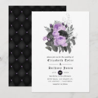 Black Purple and Silver Floral Gothic Wedding