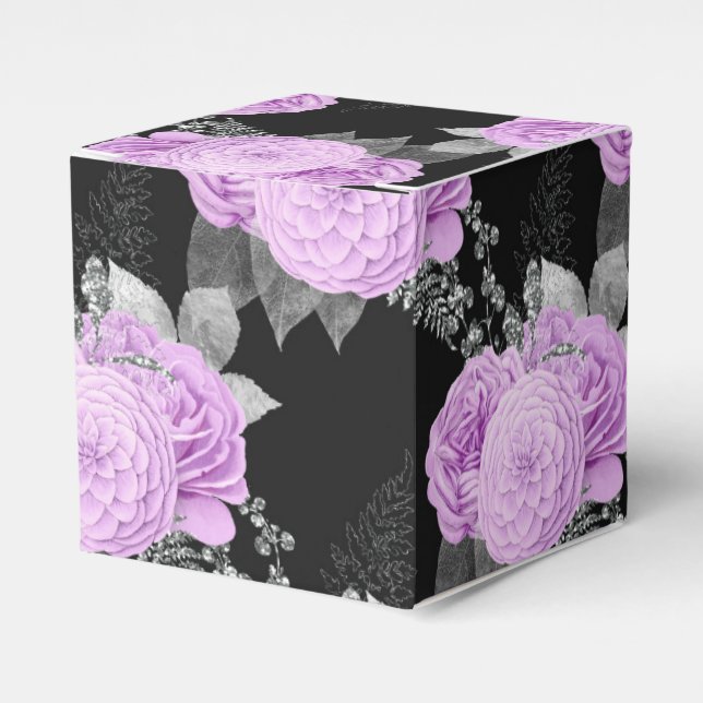 Black, Purple and Silver Gothic Favor Box (Front Side)