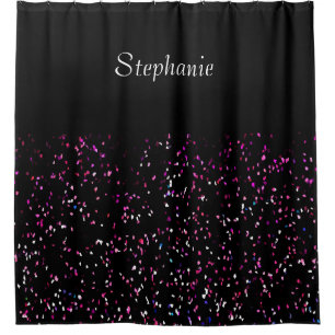 Black Purple Blue Glitter Patterns Name Template