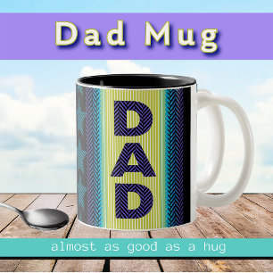 Black Purple Blue Green Rad Dad Father's Day Two-Tone Coffee Mug