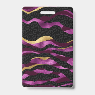Black Purple Cheetah Leopard Black Pattern Badge