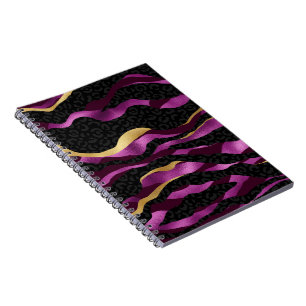 Black Purple Cheetah Leopard Black Pattern Notebook
