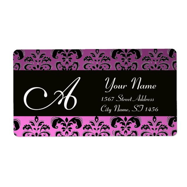 BLACK PURPLE DAMASK MONOGRAM (Front)