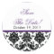 Black & Purple Damask Save the Date Wedding Seal