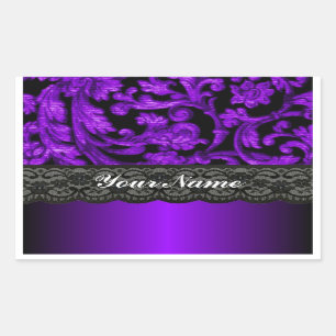 Black & purple damask sticker