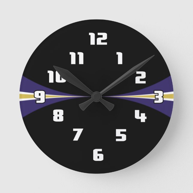 Black Purple Gold Clock (Front)