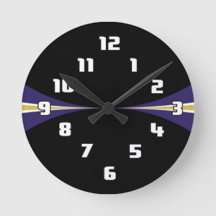 Black Purple Gold Clock