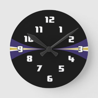 Black Purple Gold Clock