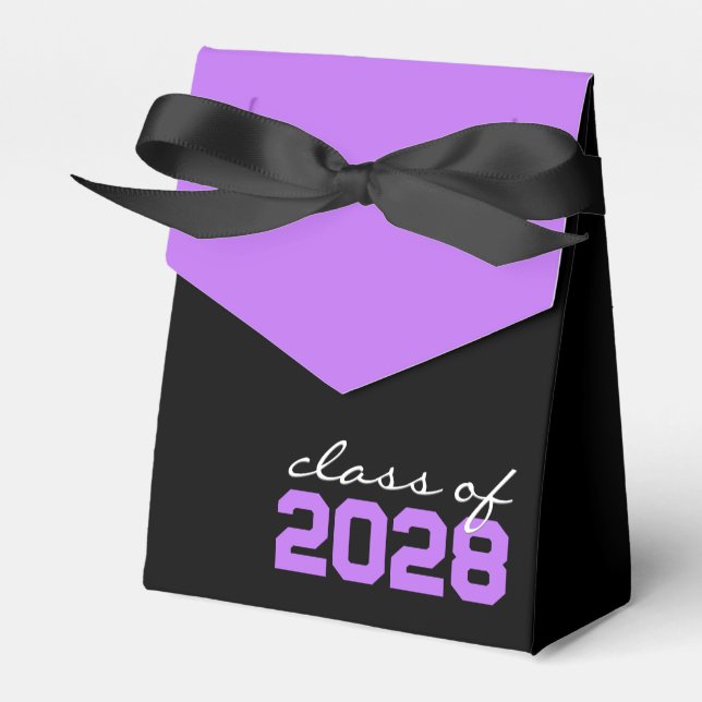 Black & Purple Graduation Favour Boxes (Front Side)