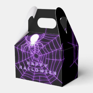 Black & Purple Halloween Spider Web Favour Box