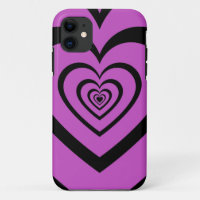 Black Purple Hypnotic Heart Love Pattern