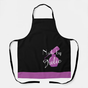 Black & Purple Nail Polish Personalized Apron